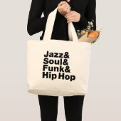 Jazz u. Soul u. Funk u. angesagtes Hopfen Jumbo Stoffbeutel (Vorderseite (Produkt))