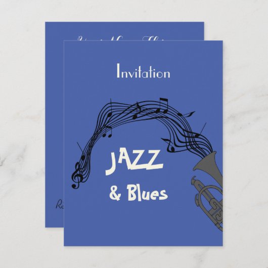 Jazz und Blues als Party Einladung (Vorne/Hinten)