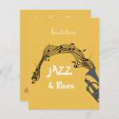 Jazz und Blues als Party Einladung (Vorne/Hinten)
