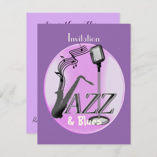 Jazz und Blues als Party Einladung (Vorne/Hinten)