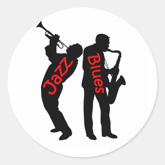 Jazz und Blues Runder Aufkleber (Vorderseite)