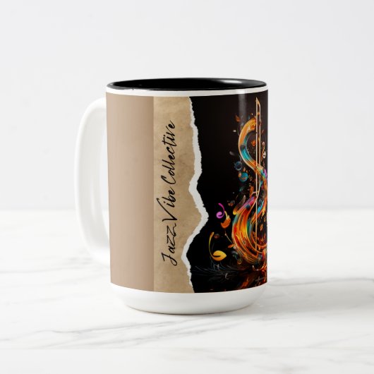Jazz Vibes Zweifarbige Tasse (Vorderseite Links)