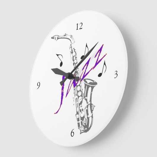 Jazz Wall Clock Große Wanduhr (Winkel)
