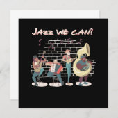 Jazz We Can Play Music Play The Band Instrumenten Einladung (Vorne/Hinten)
