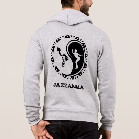 Jazzambia Yin Yang Zip Hoodie Männer (Rückseite)