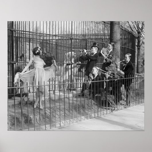 Jazzband im Zoo, 1925. Vintages Foto Poster (Vorne)
