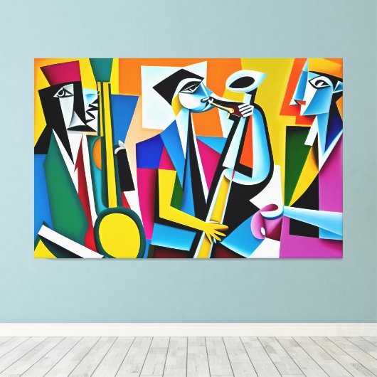 Jazzband Leinwanddruck (Insitu (Holzboden))
