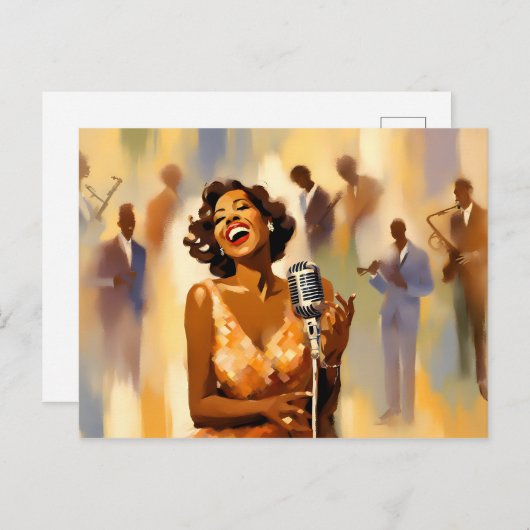 Jazzband-Musiker Postkarte (Vorne/Hinten)