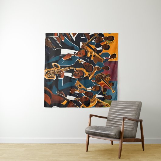 Jazzband-Musiker Wandteppich (Beispiel (Horizontal))