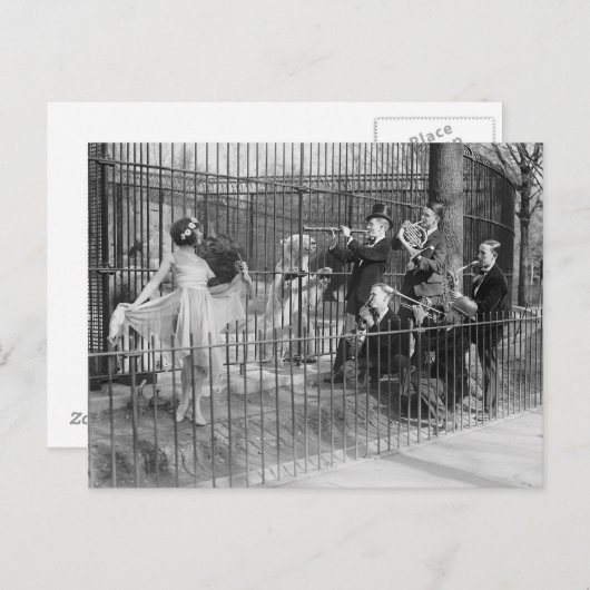 Jazzband, unterhält Polarbären, 1925 Postkarte (Vorne/Hinten)