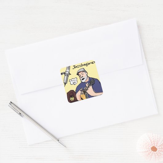 Jazzbanjorex-Sticker Quadratischer Aufkleber (Umschlag)