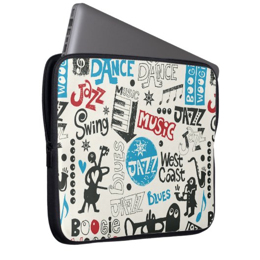 Jazzdoodle-Mischung Laptopschutzhülle (Vorne Rechts)