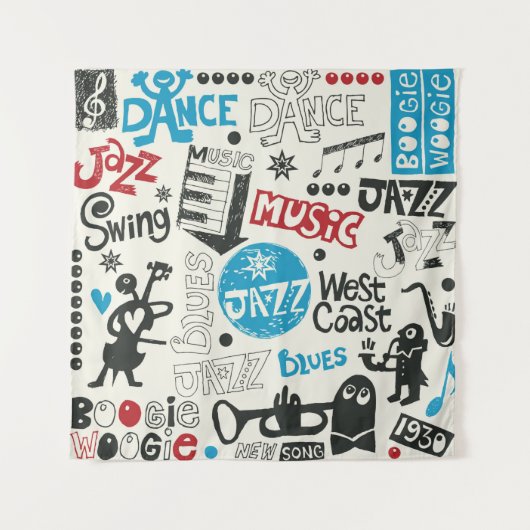Jazzdoodle-Mischung Wandteppich (Vorderseite)