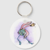 Jazzercise Flamingo Schlüsselanhänger (Vorderseite)