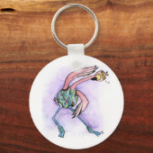 Jazzercise Flamingo Schlüsselanhänger (Vorderseite)