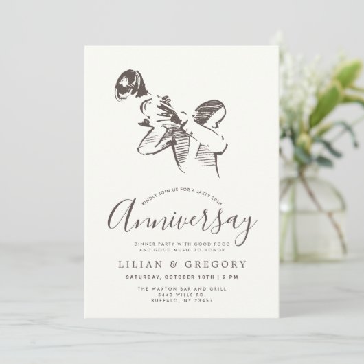 Jazzfeind| Jazzmusik Themenhotel Party Einladung (Stehend Vorderseite)