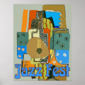 Jazzfest, Abstrakte Gitarre Poster (Vorne)