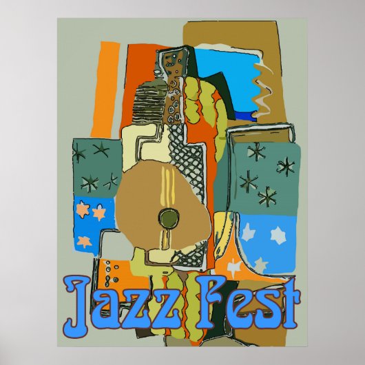 Jazzfest, Abstrakte Gitarre Poster (Vorne)