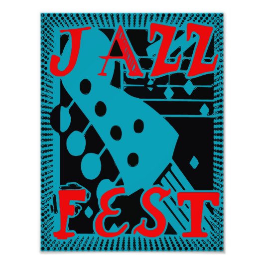 JazzFest Guitar , Text bearbeiten Fotodruck (Vorne)