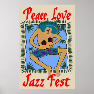 Jazzfest, Peace Liebe, Rasta Man Poster