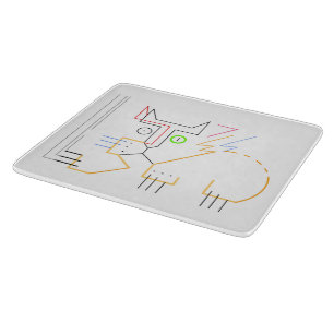 Jazzige, kratzende, Abstrakte Cat Chopping Board Schneidebrett