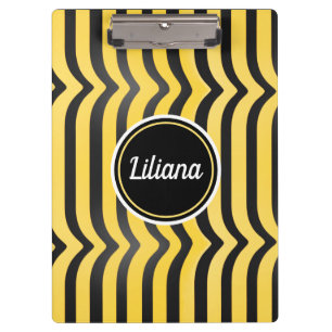 Jazzige Niedlich-schwarz-gelb gestreifte Hummel Klemmbrett