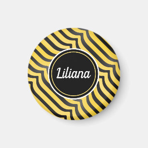 Jazzige Niedlich-schwarz-gelb gestreifte Hummel Magnet