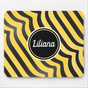 Jazzige Niedlich-schwarz-gelb gestreifte Hummel Mousepad