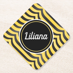 Jazzige Niedlich-schwarz-gelb gestreifte Hummel Untersetzer