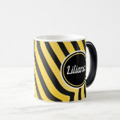 Jazzige Niedlich-schwarz-gelb gestreifte Hummel Verwandlungstasse (VorderseiteRechts)