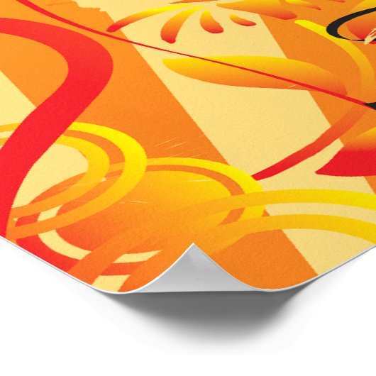 Jazzige Saxophone-Schinken der Musik Poster (Ecke)