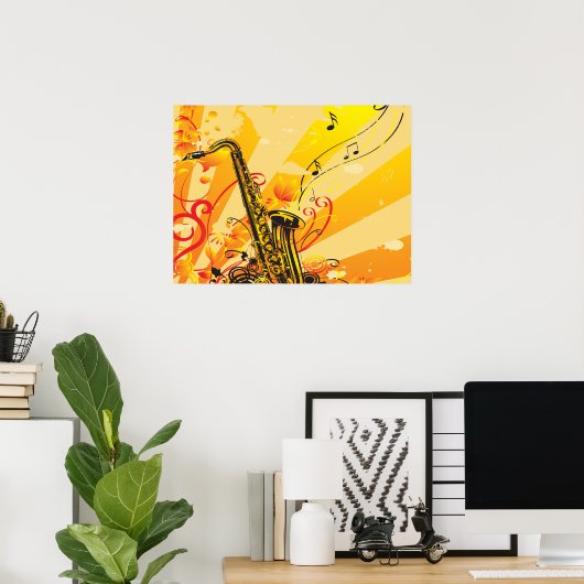 Jazzige Saxophone-Schinken der Musik Poster (Heimbüro)
