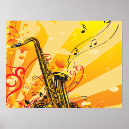 Jazzige Saxophone-Schinken der Musik Poster