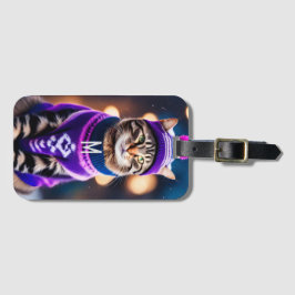 jazzige Winterkitte - Monogramm hinzufügen Gepäckanhänger