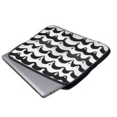 Jazzige Zebrastreifen in Schwarz und Weiß Laptopschutzhülle (Vorne Knopf)