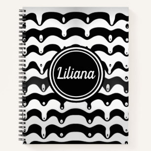 Jazzige Zebrastreifen in Schwarz und Weiß Notizblock