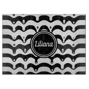 Jazzige Zebrastreifen in Schwarz und Weiß Schneidebrett