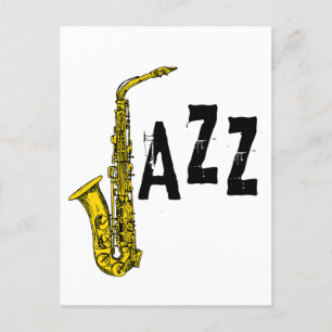 Jazzikone mit Saxophon Postkarte