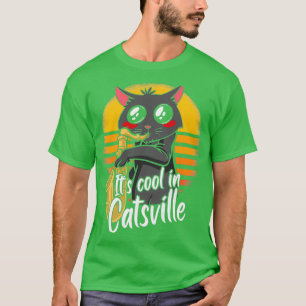 Jazzkatze, die Saxophon für Musikliebhaber spielt T-Shirt