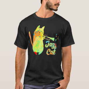 Jazzkatze Katze spielt Trompete Kätzchen Musiker T-Shirt
