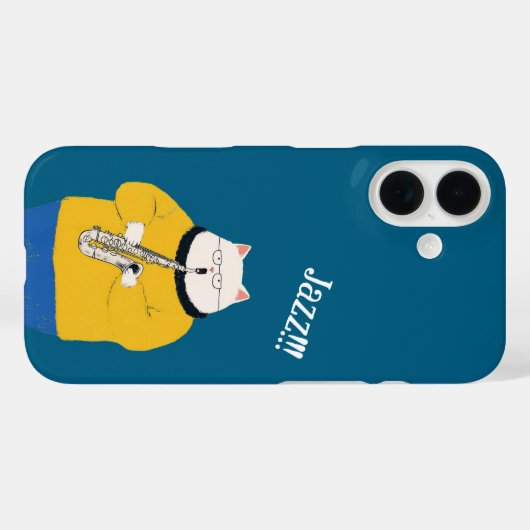 Jazzkatze, personalisiert Case-Mate iPhone hülle (Rückseite (Horizontal))