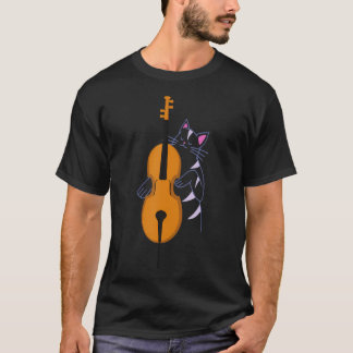 Jazzkatze spielt Upright-Bass cool T-Shirt