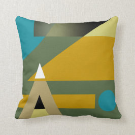 Jazzliches geometrisches Muster| Goldbeige Kissen