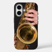 Jazzman Playing Gold Saxophon Foto Case-Mate iPhone Hülle (Rückseite)