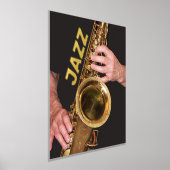 Jazzman Playing Gold Saxophon Fotografie Foliendrucke (Ablage )