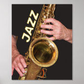 Jazzman Playing Gold Saxophon Fotografie Foliendrucke (Vorderseite)