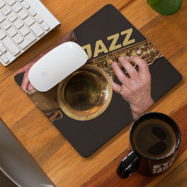 Jazzman Playing Gold Saxophon Mousepad