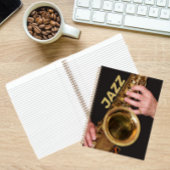 Jazzman Playing Gold Saxophon Notizblock