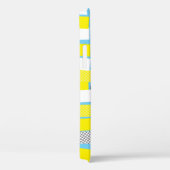 Jazzmusik, gelb-blaues geometrisches Muster. Case-Mate iPhone Hülle (Rückseite / Rechts)