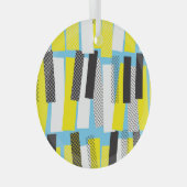 Jazzmusik, gelb-blaues geometrisches Muster. Ornament Aus Glas (Vorderseite Rechts)